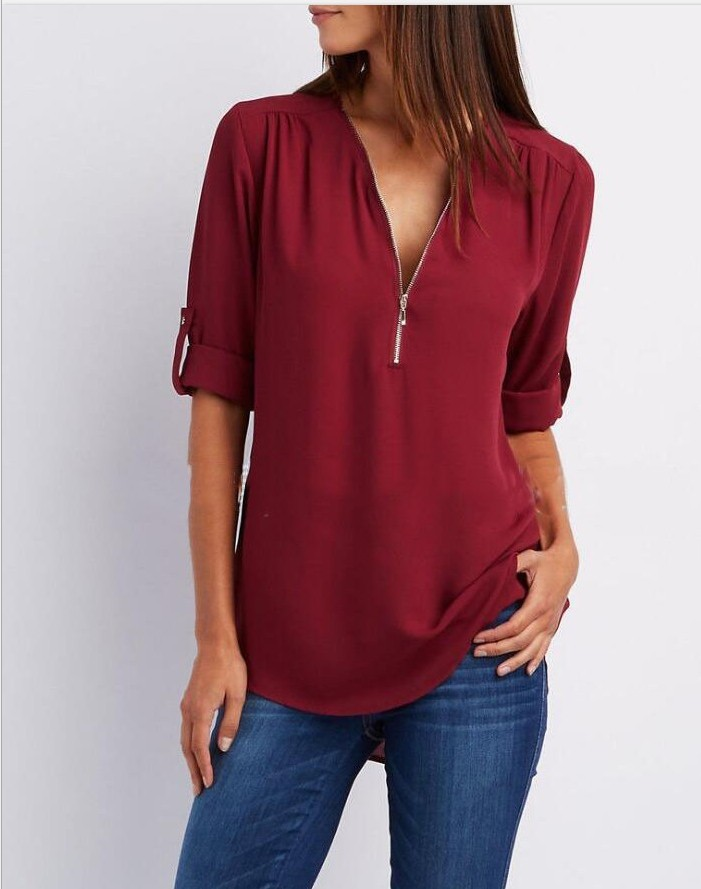 Keni | Casual-elegante damestop – Stijlvolle blouse met V-hals voor dagelijks gebruik