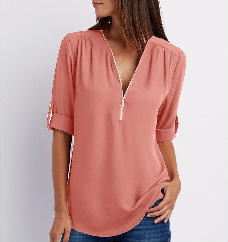 Keni | Casual-elegante damestop – Stijlvolle blouse met V-hals voor dagelijks gebruik