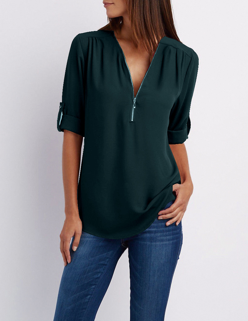 Keni | Casual-elegante damestop – Stijlvolle blouse met V-hals voor dagelijks gebruik