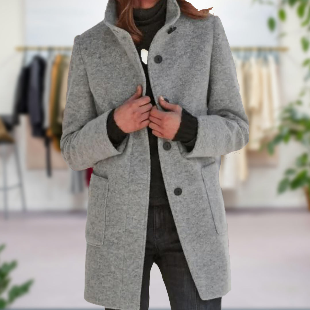 Elvarine | Warme Damesjas – Elegante Herfstjas met Comfortabele Pasvorm & Zijzakken