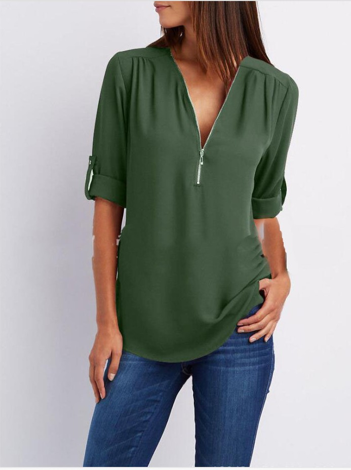Keni | Casual-elegante damestop – Stijlvolle blouse met V-hals voor dagelijks gebruik