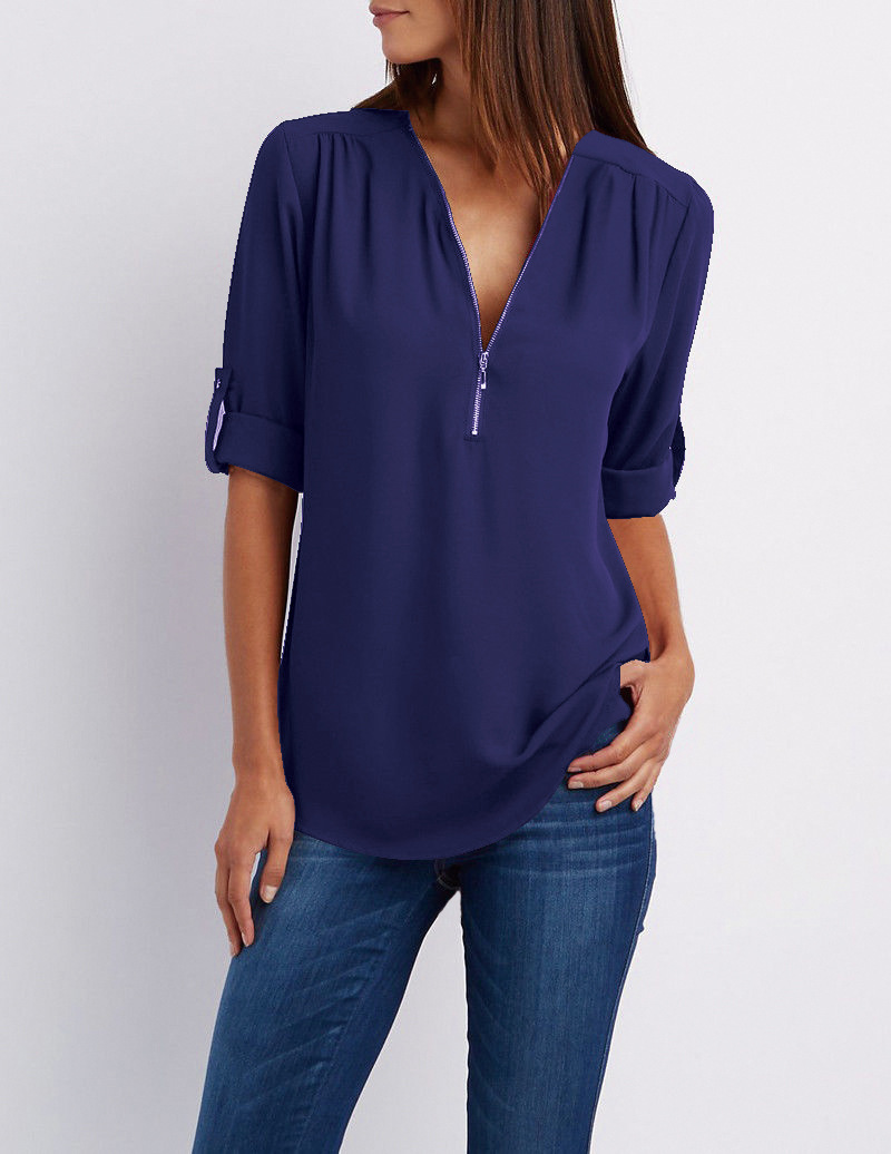 Keni | Casual-elegante damestop – Stijlvolle blouse met V-hals voor dagelijks gebruik