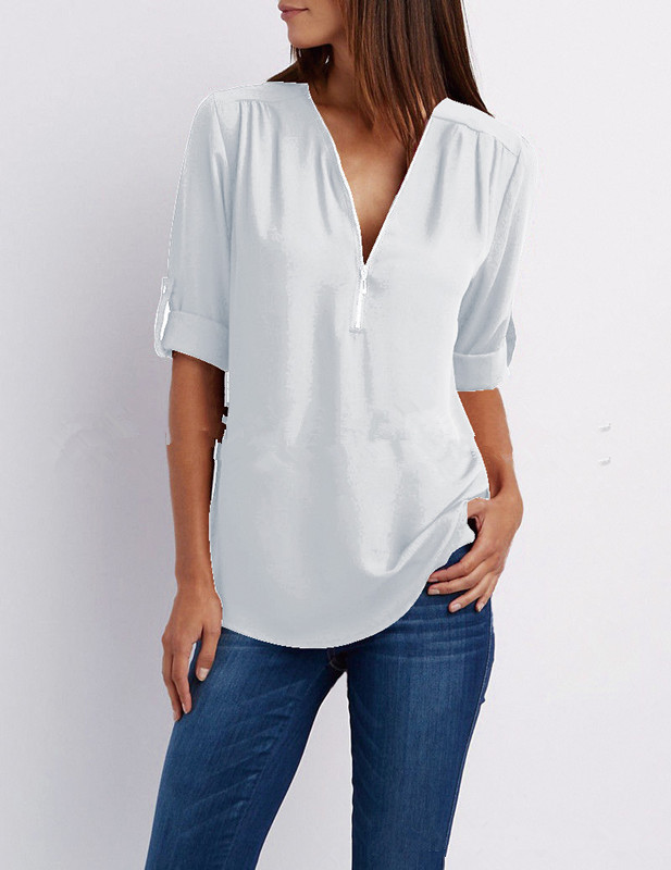 Keni | Casual-elegante damestop – Stijlvolle blouse met V-hals voor dagelijks gebruik