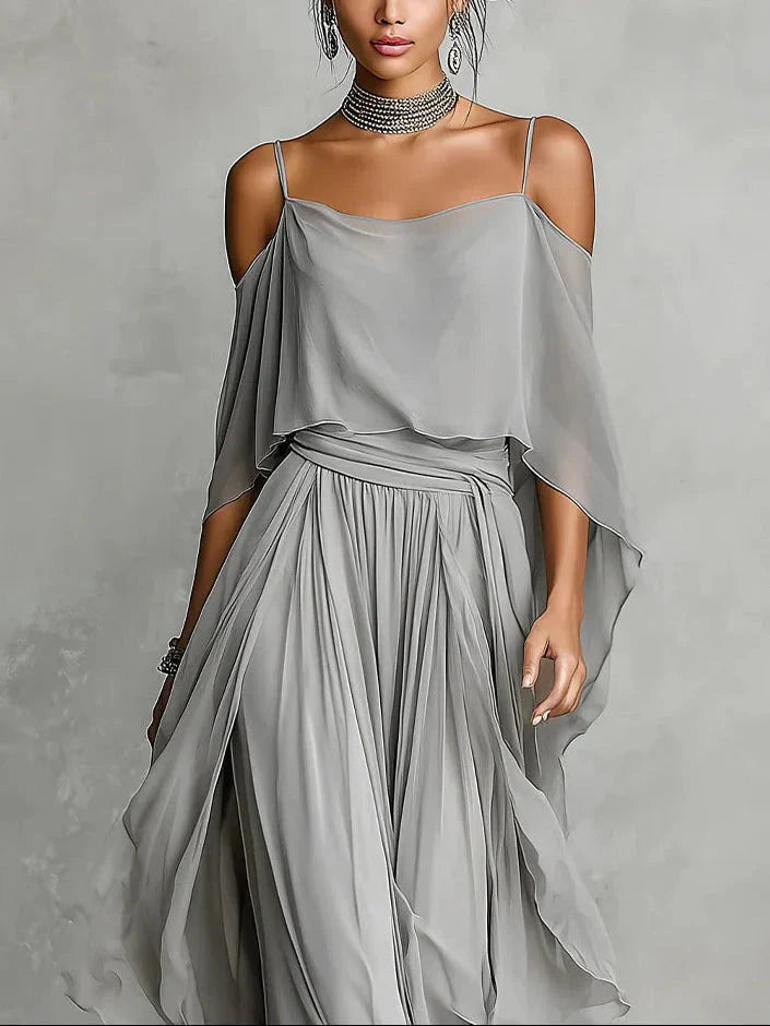 Cosima | Grijze Dames Set – Soepelvallende 2-Delige Outfit