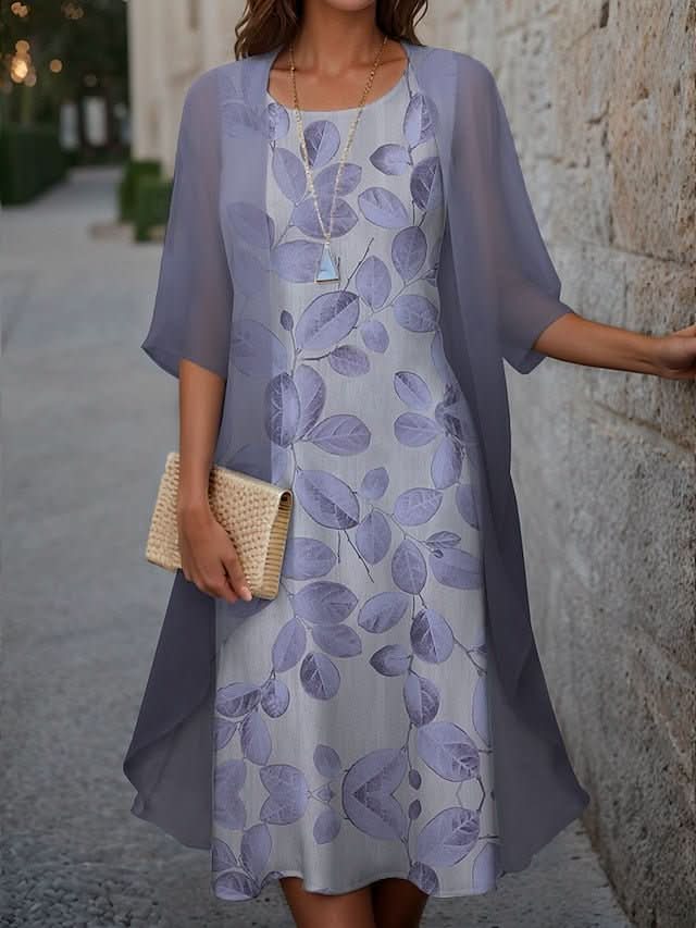 Cassia | Dames Elegante Bloemenjurk – Middellange Zwierige Jurk