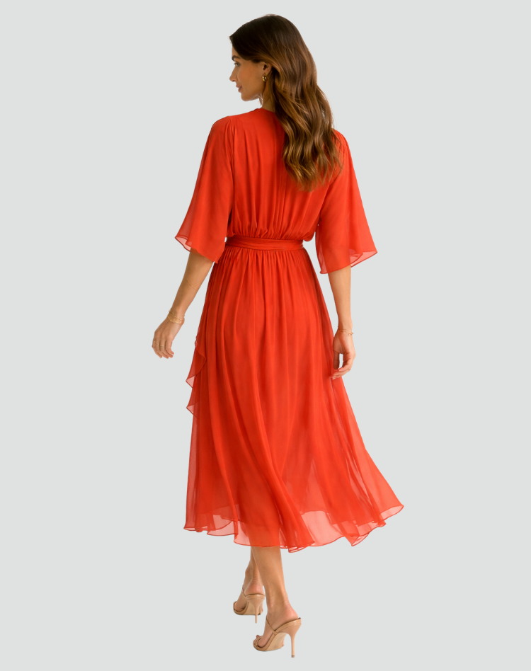 Arlette | Dames Elegante Wikkeljurk – Midi Gelegenheidsjurk met V-hals