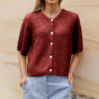 Frensje | Dames Cardigan met Korte Mouwen – Lichtgewicht Gebreid Vest