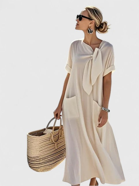 Lyra | Elegante maxi-jurk met plooien voor dames