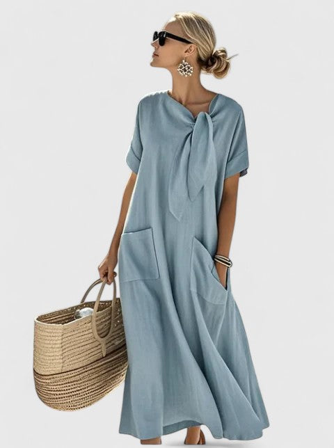Imani | Maxi-jurk voor speciale gelegenheden voor dames – Elegante A-lijn jurk met V-hals