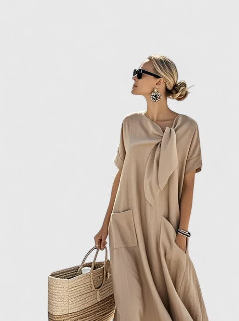 Lyra | Elegante maxi-jurk met plooien voor dames
