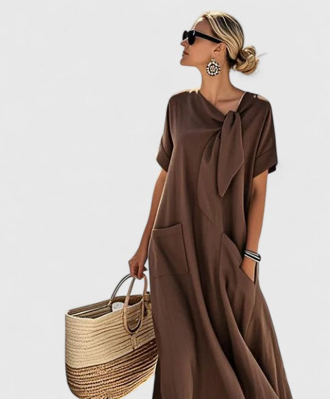Lyra | Elegante maxi-jurk met plooien voor dames