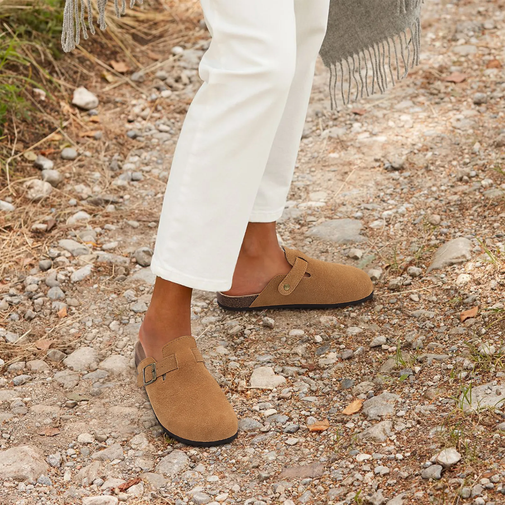 Lennox | Orthopedische unisex-huisslippers – comfortabele schoenen met fleecevoering en kurken zool
