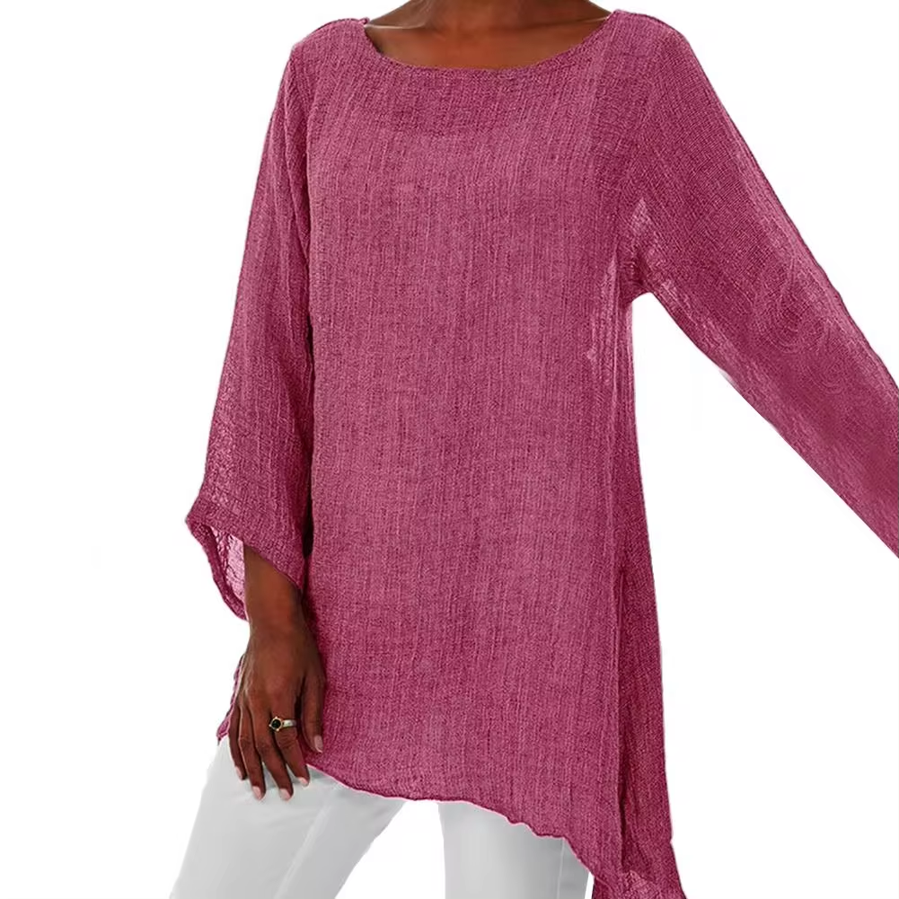 Cery | Casual damesblouse met lange mouwen – Luchtige, losvallende blouse