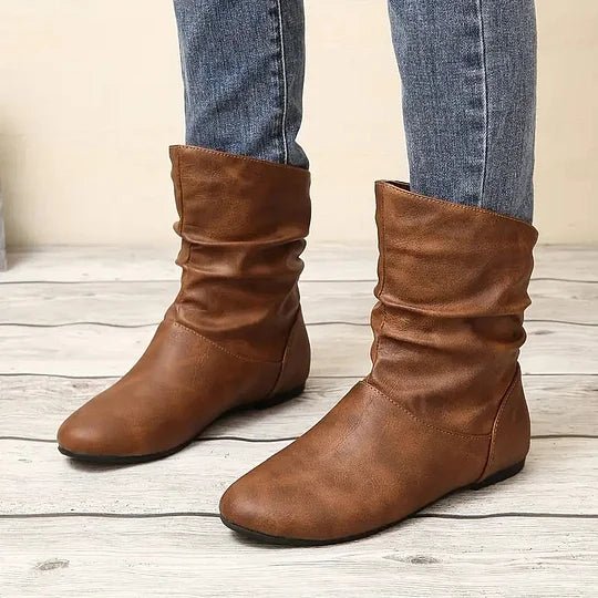 Isley | Leren dameslaarzen - Comfortabele enkellaarzen met stevige antislipzool