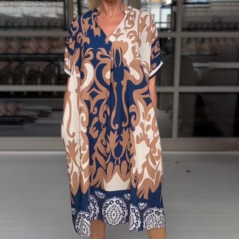 Celi | Boho-zomerjurk voor dames – Losvallende, zwierige strandjurk die de buik bedekt