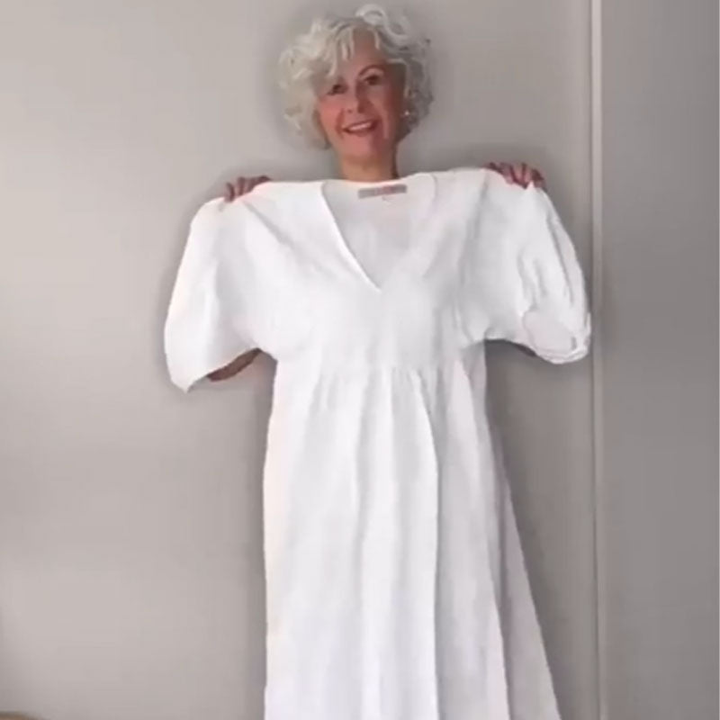 Flyn | Zomerjurk met V-hals voor dames – Comfortabele, chique, losvallende