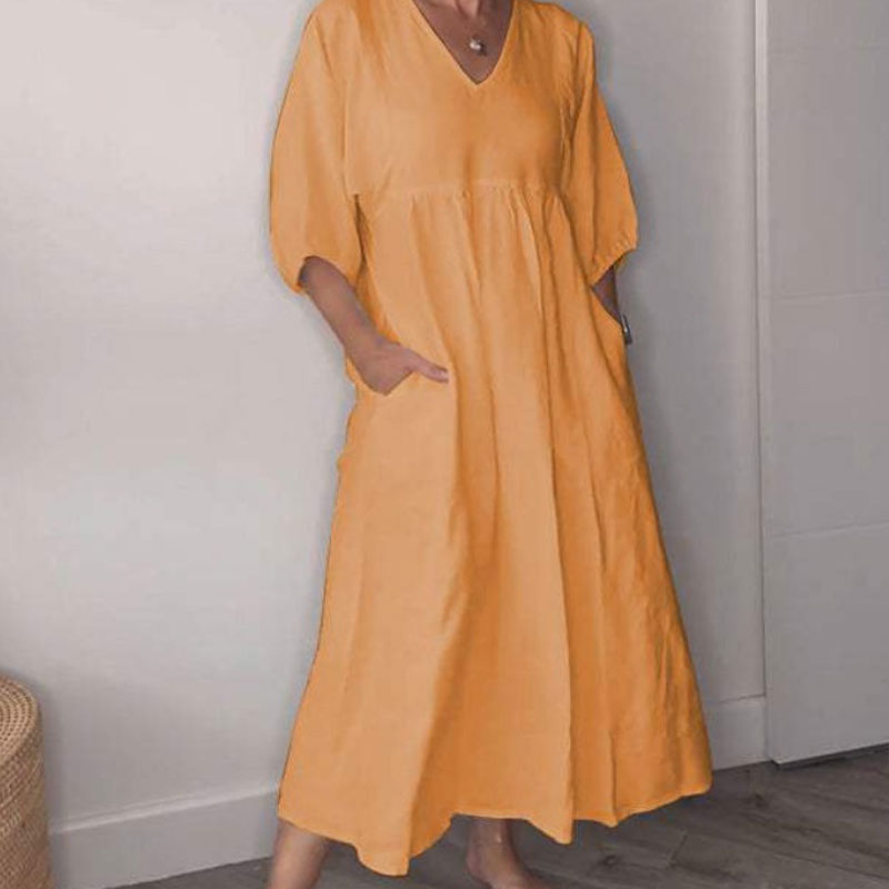 Flyn | Zomerjurk met V-hals voor dames – Comfortabele, chique, losvallende