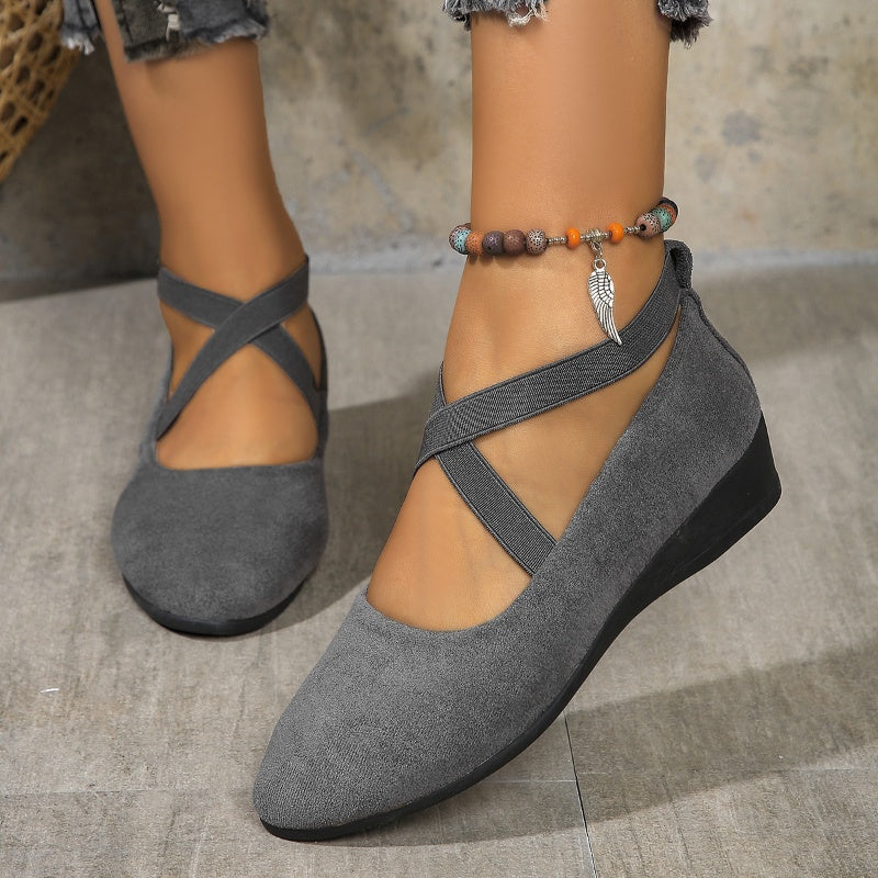 Alora | Dames Platte Ballerina Schoenen met Enkelbandje – Comfortabele Slip-On