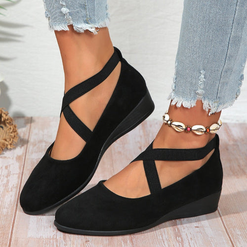 Alora | Dames Platte Ballerina Schoenen met Enkelbandje – Comfortabele Slip-On