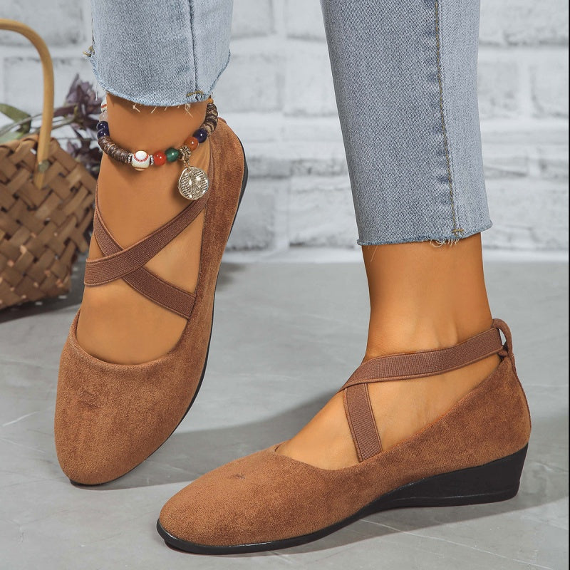 Alora | Dames Platte Ballerina Schoenen met Enkelbandje – Comfortabele Slip-On
