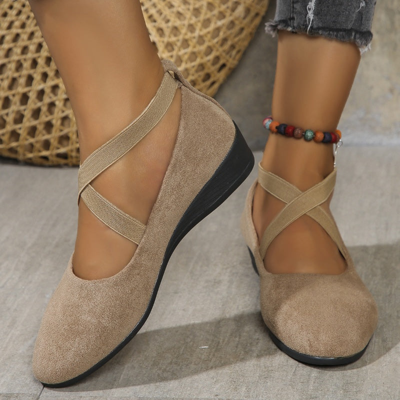 Alora | Dames Platte Ballerina Schoenen met Enkelbandje – Comfortabele Slip-On
