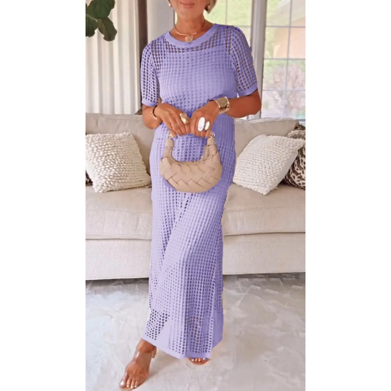 Orella | Zomerjurk voor dames – Elegante, casual, soepel vallende jurk met rasterpatroon
