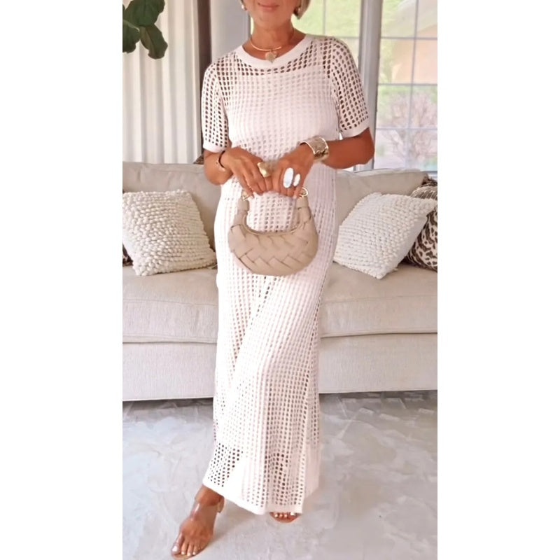 Orella | Zomerjurk voor dames – Elegante, casual, soepel vallende jurk met rasterpatroon