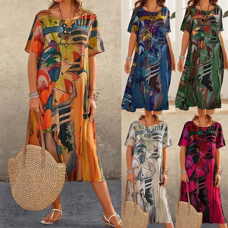 Laurel | Dames Maxi Jurk – Luchtige Tropische Jurk met V-Hals