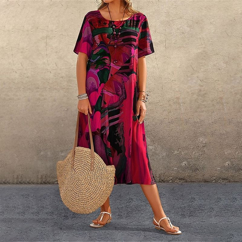 Laurel | Dames Maxi Jurk – Luchtige Tropische Jurk met V-Hals