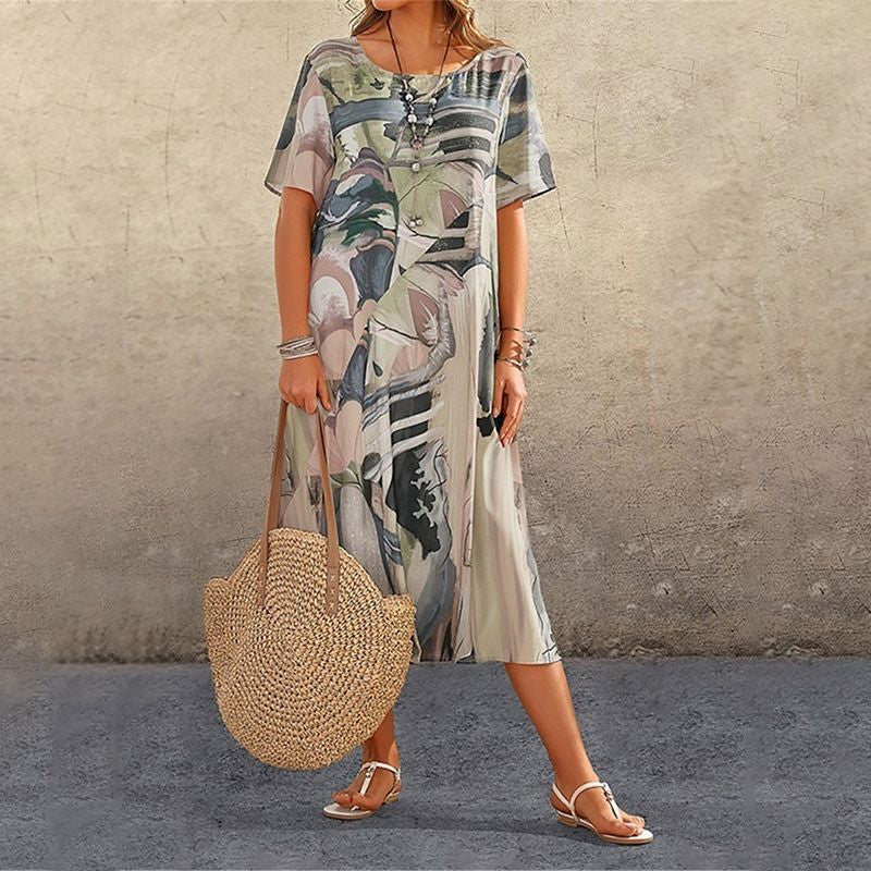 Elya | Tropische maxi-jurk voor dames – Zomerse strandvakantiejurk met levendige print