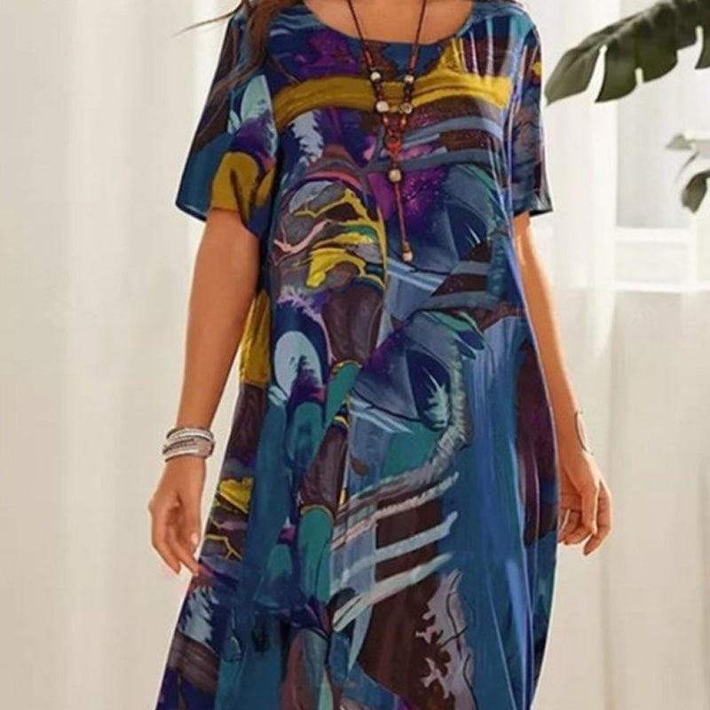 Elya | Tropische maxi-jurk voor dames – Zomerse strandvakantiejurk met levendige print