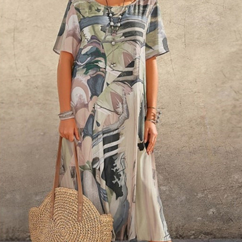 Elya | Tropische maxi-jurk voor dames – Zomerse strandvakantiejurk met levendige print