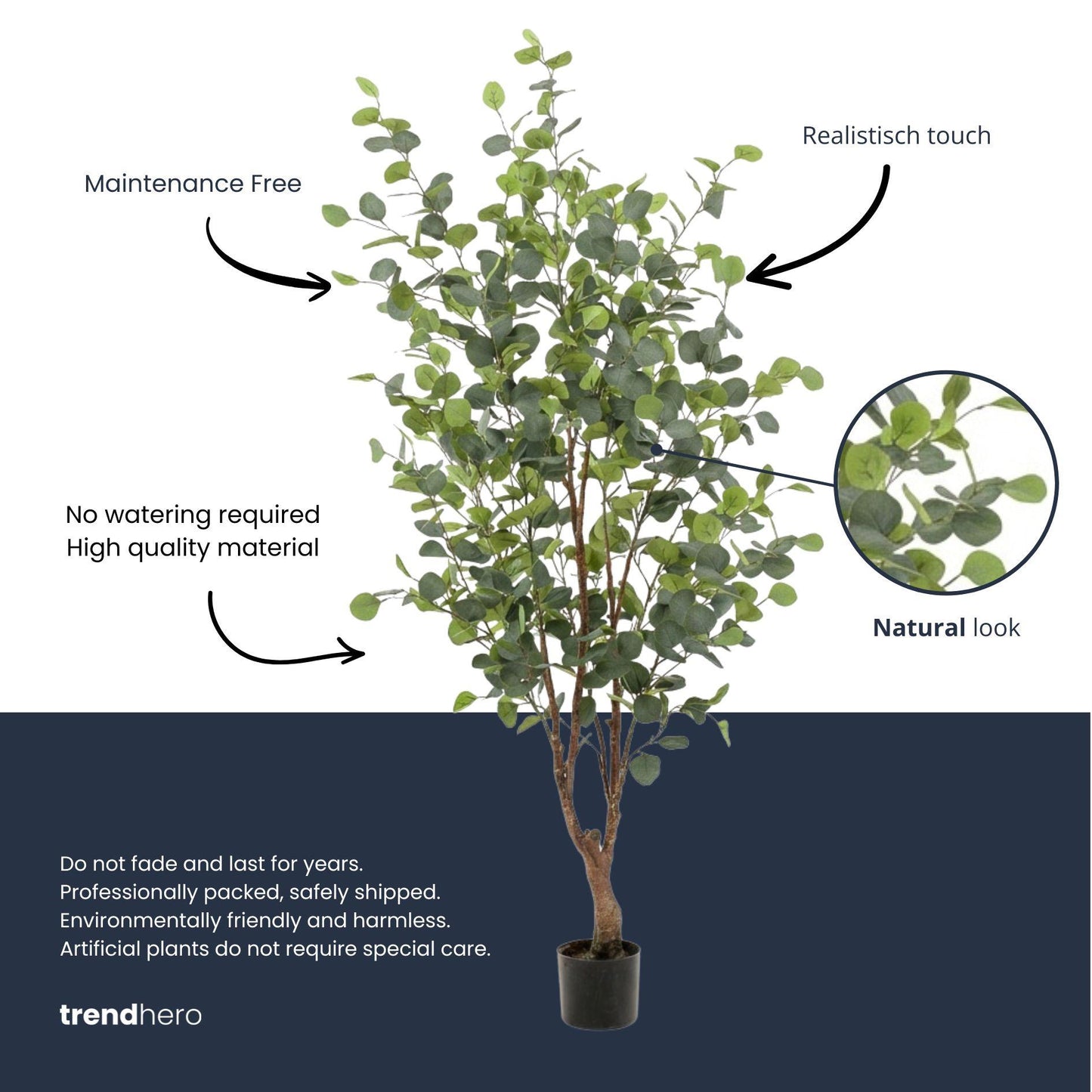 Kunstplant - Eucalyptus boom - 140 cm