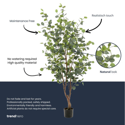 Kunstplant - Eucalyptus boom - 140 cm
