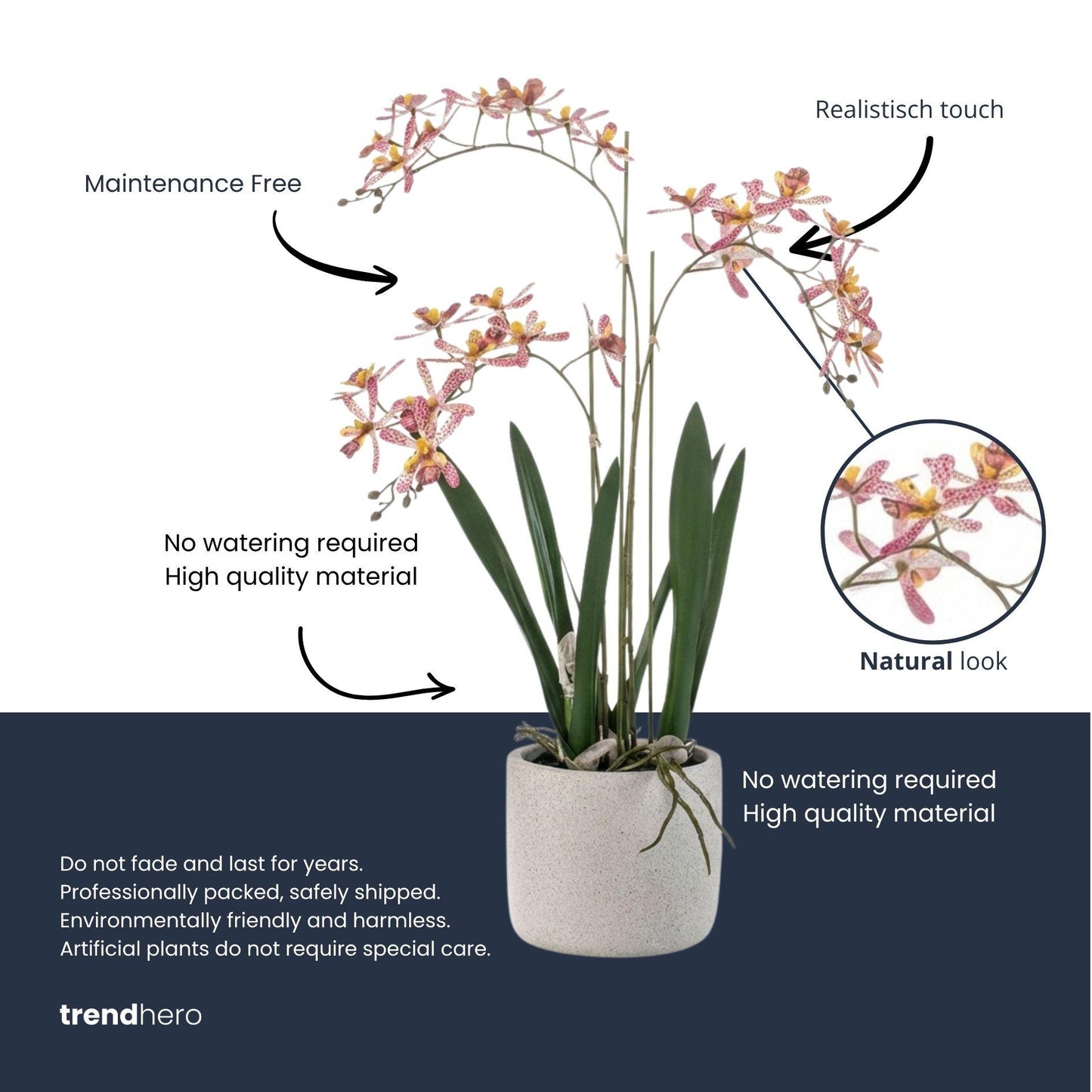 Kunstplant - Roze orchidee in pot