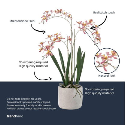 Kunstplant - Roze orchidee in pot