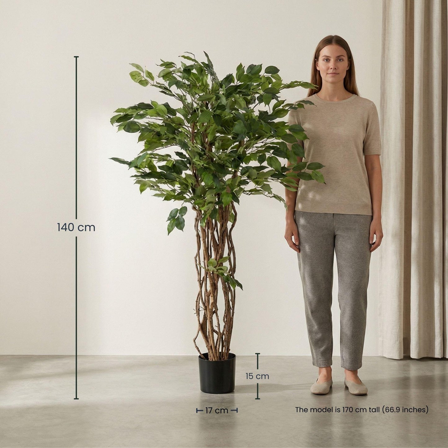 Kunstplant Ficus Liana - 140cm