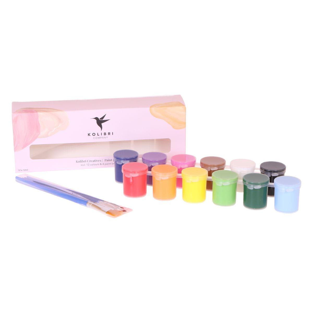 Verfpakket voor het schilderen van 4 bloempotten + orchideeën