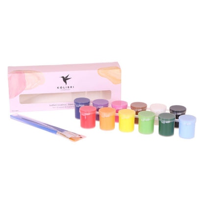 Verfpakket voor het schilderen van 4 bloempotten + orchideeën