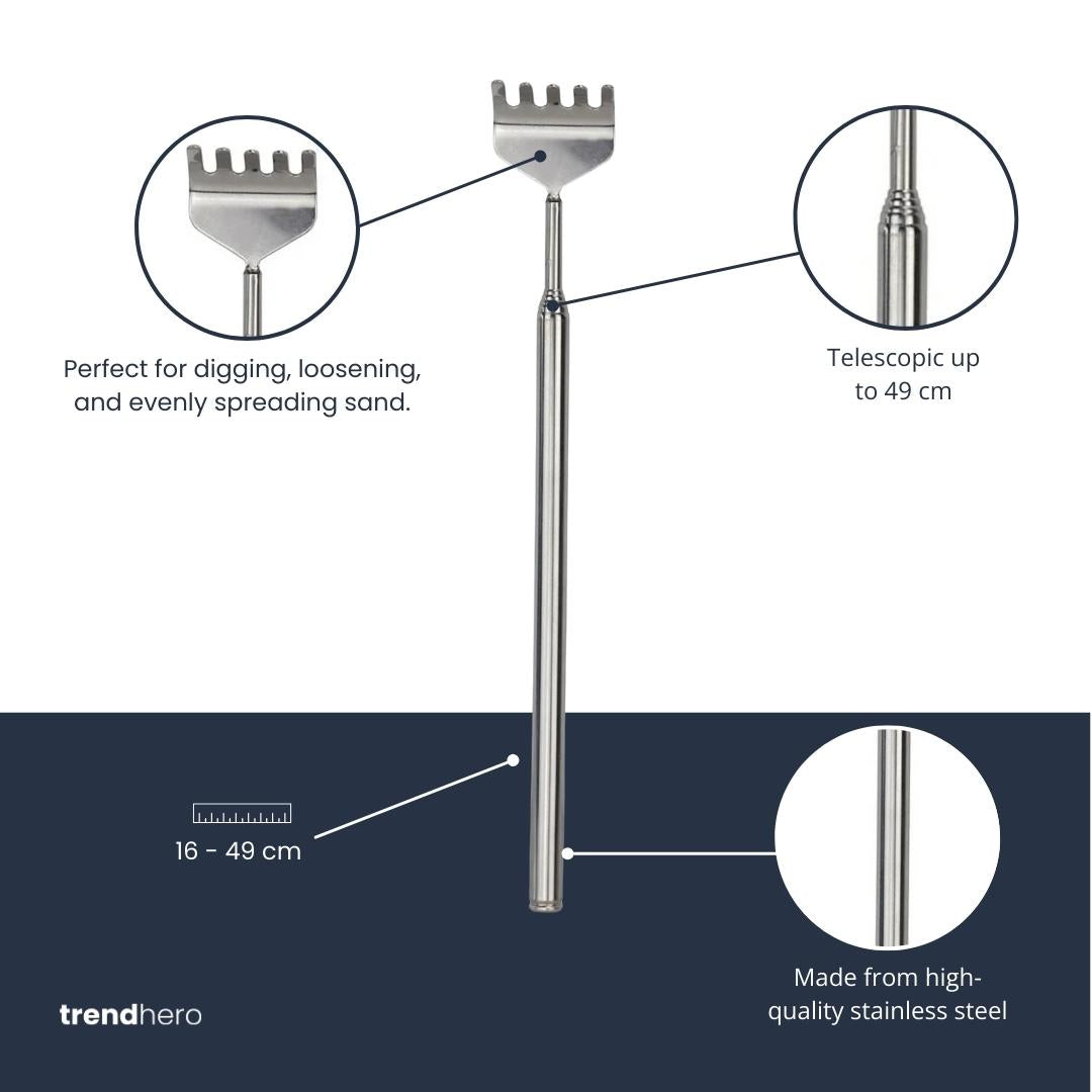 Terrarium Tool - Hark - 16-49 cm - Telescopisch - Roestvast staal (RVS)