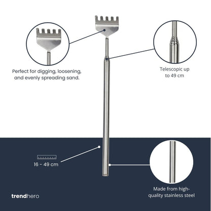Terrarium Tool - Hark - 16-49 cm - Telescopisch - Roestvast staal (RVS)