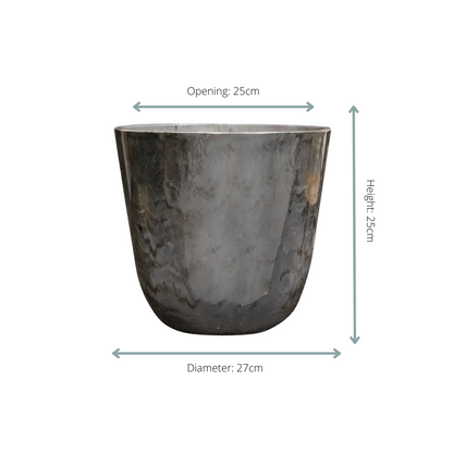 Pot Palermo marble grijs - D27 x H25