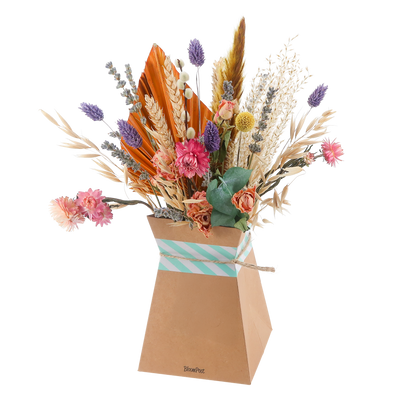 Droogbloemenboeket Pastel, incl. vouwvaas