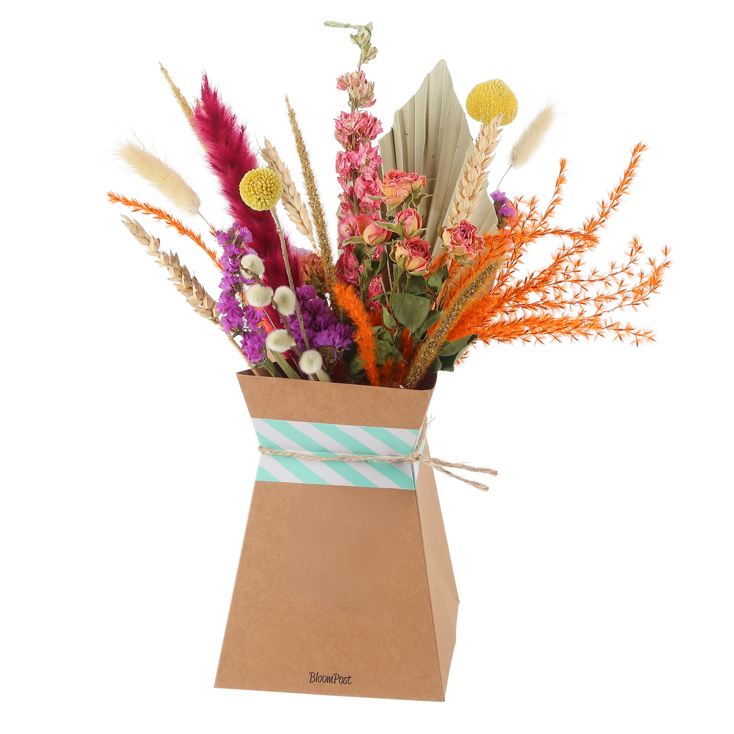 Droogbloemen boeket incl. vouwvaas