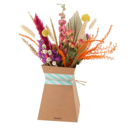 Droogbloemen boeket incl. vouwvaas