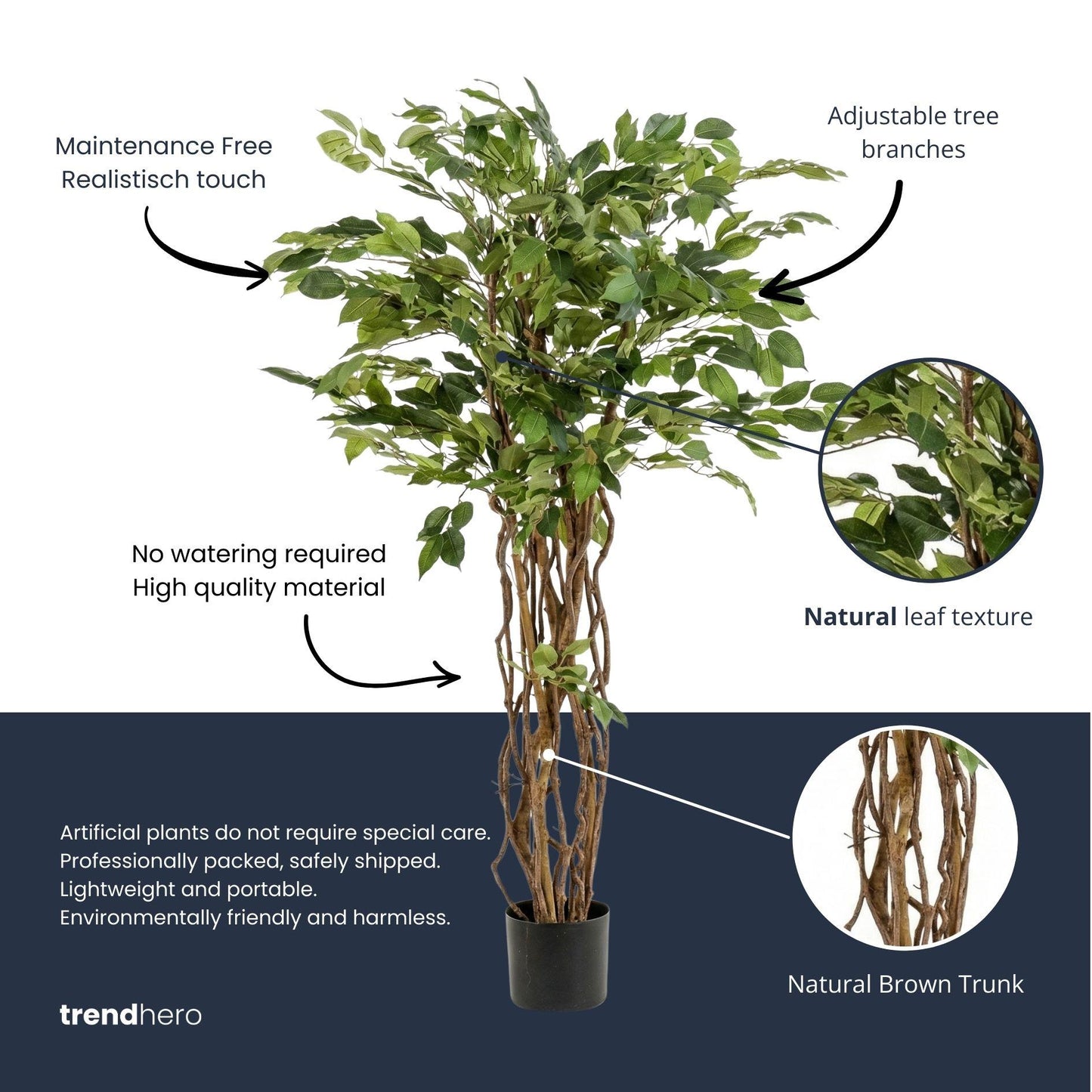 Kunstplant Ficus Liana - 140cm