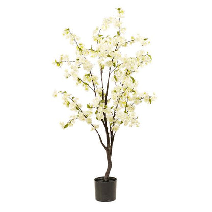 Kunstplant - Prunus - Kersenbloesem - Wit - 135cm