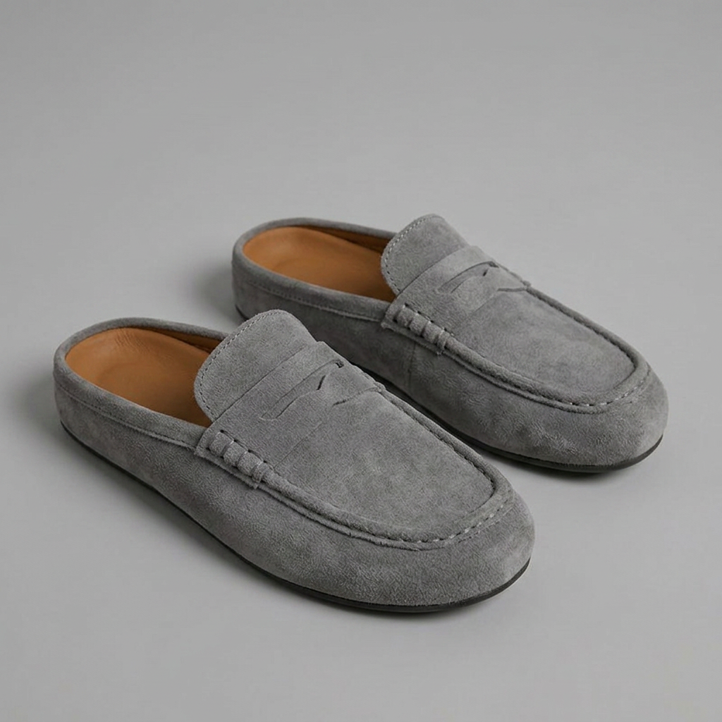 Zoriana | Dames Suède Muiltjes Loafers – Instapschoenen met Ronde Neus