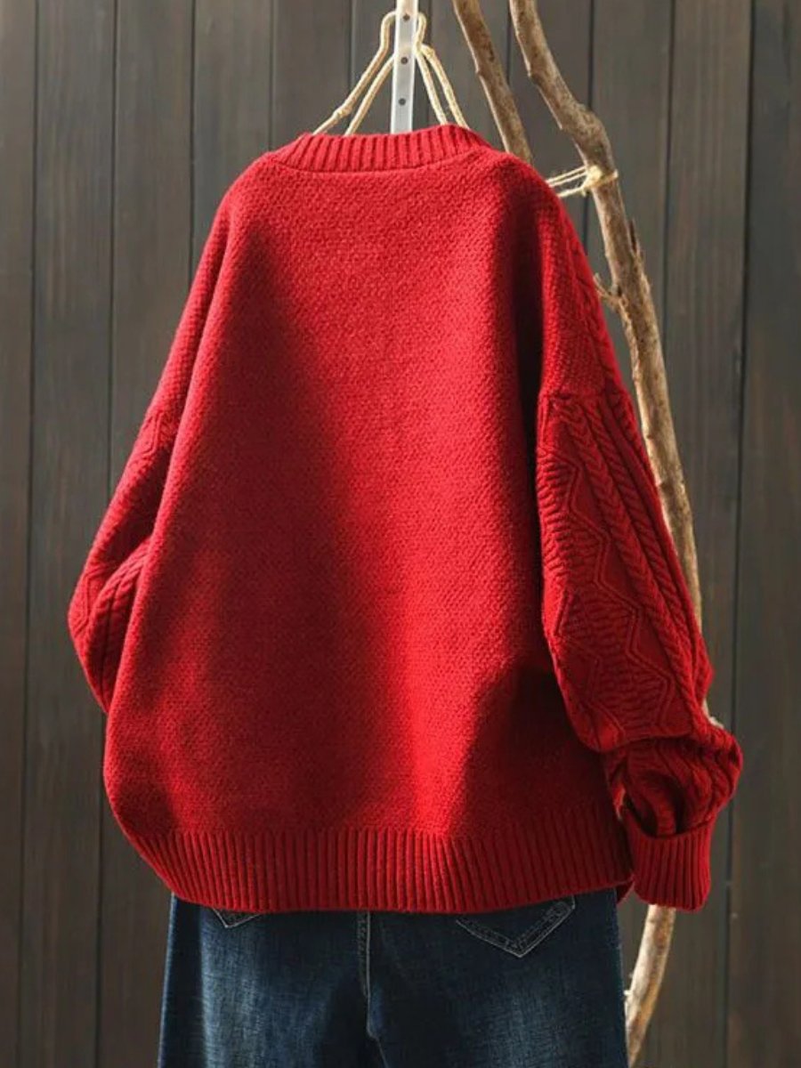 Vionna | Dames Kabelgebreid Vest – Oversized Model met Knoopsluiting