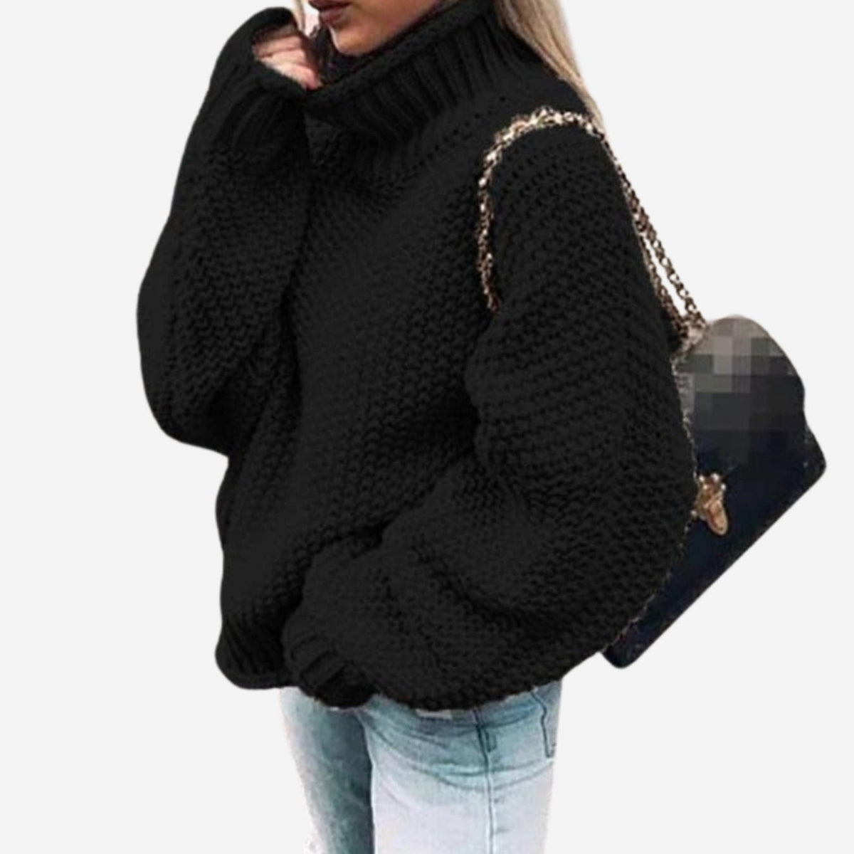 Lucretia | Oversized, grofgebreide damestrui met col